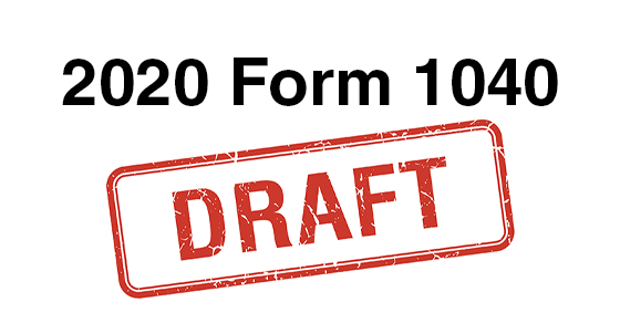 2020 – 08/28 – IRS: Draft Form 1040 – 2020